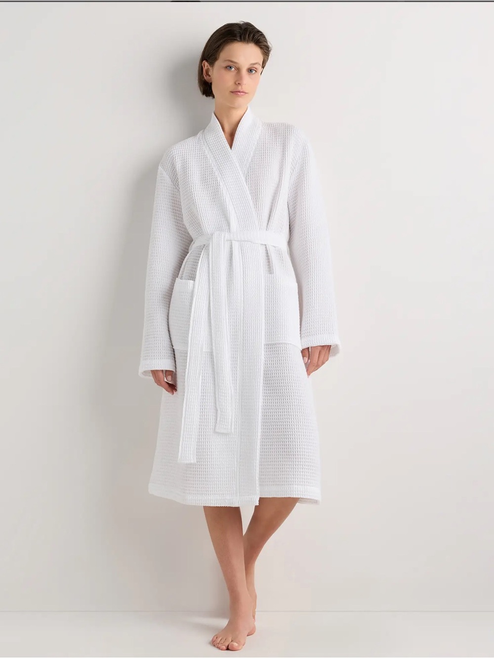 QUINCE Organic Turkish Waffle Robe White Unisex Medium